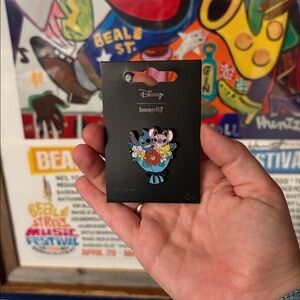 Loungefly Disney Lilo & Stitch Angel & Stitch Flower Floral Bouquet Enamel Pin